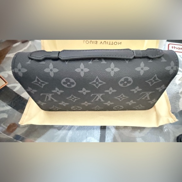 Source Unknown Handbags - Source Unknown Black and Gray Monogram Clutch BNIB